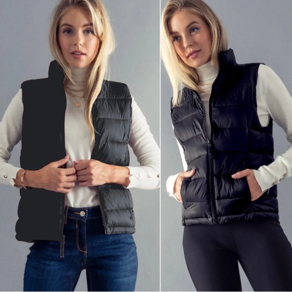 LAST ONE: Beautiful women’s lightweight puffer vest convertible carrying case - Picture 1 of 6